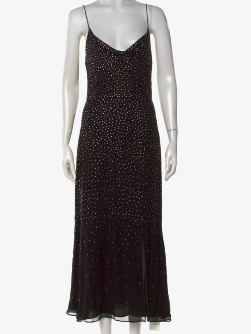 Intermix Black Crystal Embellished Midi Dress